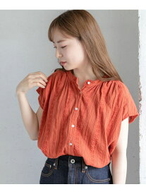 Sonny Label 楊柳ギャザーブラウス サニーレーベル シャツ/ブラウス シャツ/ブラウスその他 レッド ブラック ホワイト ブルー【送料無料】