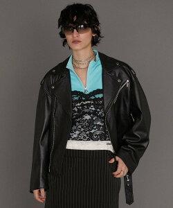 PRANK PROJECT SHEEP���U�[���C�_�[�X�W���P�b�g / SHEEP Leather Biker Jacket �v�����N �v���W�F�N�g �W���P�b�g�E�A�E�^�[ ���C�_�[�X�W���P�b�g �u���b�N�y���������z