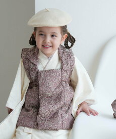 ひよこ商店 ひよこ商店 七五三 3歳 被布コート 着物 セット 女の子 三歳 ウタタネ 着物・浴衣・和装小物 着物 ホワイト【送料無料】
