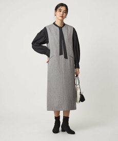 UNITED ARROWS green label relaxing [size SHORTあり]キーネック ジャンパースカート ユナイテッドアローズ グリーンレーベルリラクシング ワンピース・ドレス ジャンパースカート ホワイト ネイビー グレー【送料無料】