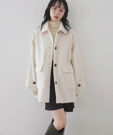 LIAN ステンカラーシャギージャケットコート リアン ジャケット・アウター ステンカラーコート ベージュ ホワイト ブラウン ブラック グレー【送料無料】