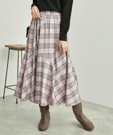 【SALE／43%OFF】ROPE' PICNIC チェックボリュームスカート ロペピクニック スカート その他のスカート グレー ブラウン ベージュ
