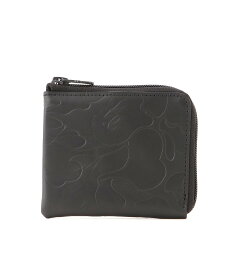 A BATHING APE SOLID CAMO LEATHER WALLET #3 ア ベイシング エイプ 財布・ポーチ・ケース 財布 ブラック【送料無料】