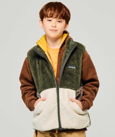 KRIFF MAYER (K)切替ボアベスト クリフメイヤー トップス ベスト・ジレ カーキグリーン ネイビー グリーン ブラウン ホワイト