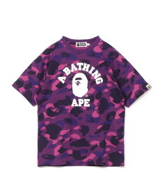 A BATHING APE COLOR CAMO COLLEGE TEE ア ベイシング エイプ トップス カットソー・Tシャツ パープル【送料無料】