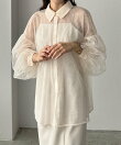 Louere スリーブシアーシャツ