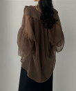 Louere スリーブシアーシャツ