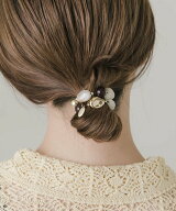 SMELLY ストーンライクモチーフヘアポニー スメリー ヘアアクセサリー ヘアゴム ブラック ブラウン