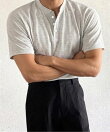 NOWLE/(M)【NOWLE】ヘンリーネック 半袖 Tシャツ / クリーンカジュアル リラックス ソリッドトップス