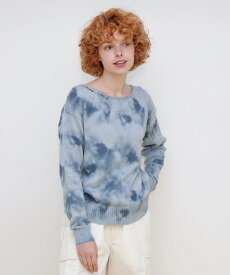 AVIREX 《直営店限定》TIE DYE DESIGN KNIT TOPS アヴィレックス トップス ニット ネイビー ベージュ【送料無料】