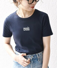SHIPS any 【SHIPS any別注】PETIT BATEAU:＜洗濯機可能＞PARIS プリント コンパクト TEE シップス トップス カットソー・Tシャツ ネイビー ホワイト ピンク【送料無料】