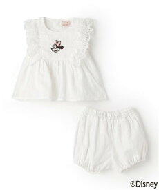 【SALE／50%OFF】petit main 【Disney】肩フリルチュニックセットアップ ナルミヤオンライン マタニティウェア・ベビー用品 ベビートップス ホワイト ピンク パープル