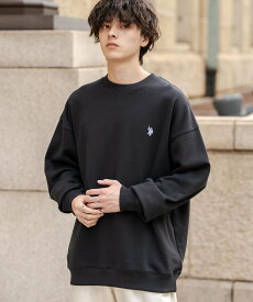 Rocky Monroe U.S. POLO ASSN. オーバーサイズ裏起毛ワンポイントロゴ刺繍スウェット ロッキーモンロー トップス スウェット・トレーナー レッド グレー ネイビー ホワイト ブラック【送料無料】