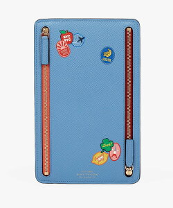 SMYTHSON Multi-Zip Case in Panama Stickers �X�}�C�\�� ���z�E�|�[�`�E�P�[�X ���̑��̍��z�E�|�[�`�E�P�[�X �u���[�y���������z