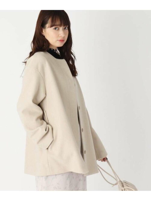 Opaque Clip ベルト付き比翼ノーカラーショートコート Rakuten Fashion 楽天ファッション 旧楽天ブランドアベニュー Bv98