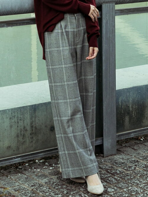Laf ユニバーサルチェックワイドパンツ Rakuten Fashion 楽天ファッション 旧楽天ブランドアベニュー Bx38