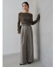 【セットアップ対応】ベルト付タックパンツ