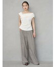 【セットアップ対応】ベルト付タックパンツ