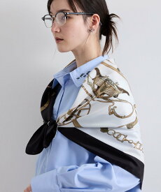【SALE／30%OFF】ketty ヴィンテージモチーフスカーフ ケティ ファッション雑貨 マフラー・ストール・ネックウォーマー ブルー ブラック