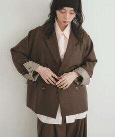 LIAN カフデザインダブルテーラードジャケット リアン ジャケット・アウター テーラードジャケット・ブレザー ベージュ グレー ブラウン ブラック【送料無料】