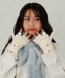 repipi armario ケーブルファーミトン レピピアルマリオ ファッション雑貨 手袋 ブラック グレー ブルー ベージュ