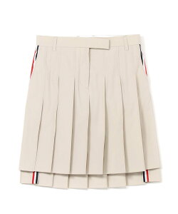 THOM BROWNE BERMUDA LENGTH FRONT FLY PLEATED SKIRT �g���u���E�� �X�J�[�g �~�f�B�A���X�J�[�g �x�[�W�� �l�C�r�[�y���������z