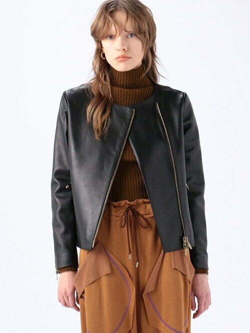 Tomorrowland 別注 Cinquanta Tomorrowland ノーカラーダブルライダースレザージャケット Rakuten Fashion 楽天ファッション 旧楽天ブランドアベニュー Bz00