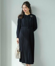 ANY SIS ノーブルプリーツ ワンピース エニィスィス ワンピース・ドレス ワンピース ネイビー ベージュ【送料無料】