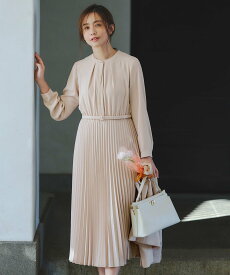 ANY SIS ノーブルプリーツ ワンピース エニィスィス ワンピース・ドレス ワンピース ネイビー ベージュ【送料無料】