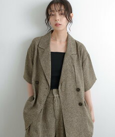 【SALE／30%OFF】LIAN サマーツイードハーフジャケット リアン ジャケット・アウター テーラードジャケット・ブレザー ブラウン ブラック グレー ホワイト【送料無料】