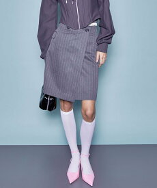 MAISON SPECIAL Double Waist Wrap Mini Skirt メゾンスペシャル スカート ミニスカート グレー ネイビー【送料無料】