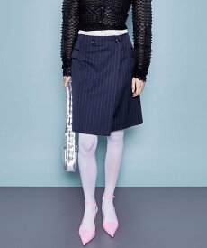 MAISON SPECIAL Double Waist Wrap Mini Skirt メゾンスペシャル スカート ミニスカート グレー ネイビー【送料無料】