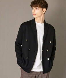 【SALE／28%OFF】DRESSTERIOR ダブルブレスト ニットジャケット ドレステリア ジャケット・アウター テーラードジャケット・ブレザー ネイビー ブラック【送料無料】