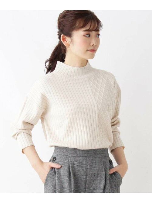 Grove ダイヤ柄切り替えニットプルオーバー Rakuten Fashion 楽天ファッション 旧楽天ブランドアベニュー Ab22