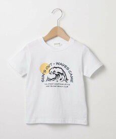 【SALE／70%OFF】Dessin 【ファミリーリンク】WAVEプリントTシャツ デッサン トップス カットソー・Tシャツ ホワイト グレー レッド ブルー