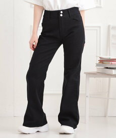 【SALE／50%OFF】PINK-latte セミフレアデニムパンツ ピンク ラテ パンツ ジーンズ・デニムパンツ ブルー ブラック