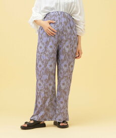 【SALE／60%OFF】LEPSIM 【産前・産後対応】マタニティ/柄ストレートパンツ レプシィム マタニティウェア・ベビー用品 その他のマタニティグッズ パープル グリーン ブラウン