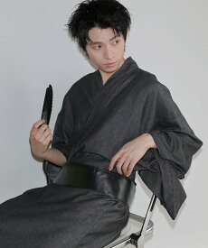 MSG デニム浴衣2点セット 帯 男性浴衣 カジュアル 着物・浴衣・和装小物 和装小物 ブラック【送料無料】