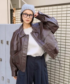 【SALE／20%OFF】FREAK'S STORE レザレット ショートブルゾン 25AW フリークスストア ジャケット・アウター ブルゾン・ジャンパー ブラック ブラウン【送料無料】