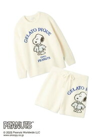 gelato pique 【PEANUTS】【ONLINE限定】オリジナルアート ジャガードプルオーバー&ショートパンツセット ジェラートピケ インナー・ルームウェア その他のインナー・ルームウェア ホワイト ピンク【送料無料】