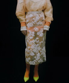 MAISON SPECIAL Pokopoko Flower Tight Skirt メゾンスペシャル スカート ロング・マキシスカート ホワイト ブルー【送料無料】