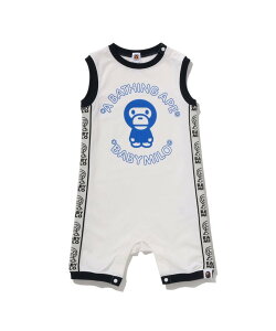 A BATHING APE BABY MILO LINE TAPE ROMPERS �A �x�C�V���O �G�C�v �}�^�j�e�B�E�F�A�E�x�r�[�p�i �����p�[�X�E�J�o�[�I�[�� �z���C�g �l�C�r�[�y���������z