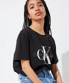 Calvin Klein Jeans (W)【公式ショップ】 カルバンクライン モノグラム ロゴ Tシャツ Calvin Klein Jeans J218885 カルバン・クライン トップス カットソー・Tシャツ ホワイト ブラック【送料無料】