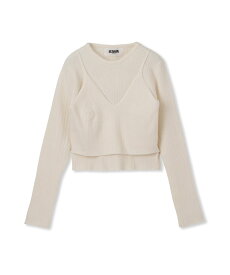 【SALE／70%OFF】VICKY 【ENIM BY VICKY】ビスチェドッキングニット《手洗い可能》 ビッキー トップス ニット グレー ホワイト