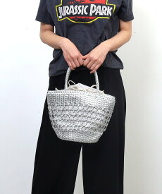 【SALE／30%OFF】COOCO フェイクレザーメッシュトートバッグ プードゥードゥー バッグ かごバッグ ブラック シルバー【送料無料】