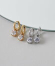 【 金属アレルギー対応 】 ビジューフープピアス サージカルステンレス
