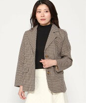 楽天市場】千鳥格子 ジャケット（カラーブラウン）（レディース 