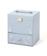 Francfranc エンブロイダリーフラワー コスメボックス ブルー フランフラン インテリア・生活雑貨 収納用…