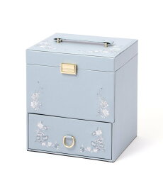 Francfranc エンブロイダリーフラワー コスメボックス ブルー フランフラン インテリア・生活雑貨 収納用品・棚・ラック ブルー【送料無料】