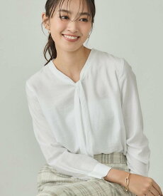 【SALE／40%OFF】INDIVI 【洗える】ストライプドビー ボウタイブラウス インディヴィ トップス シャツ・ブラウス オレンジ ホワイト グレー【送料無料】